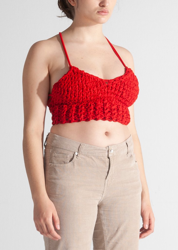 Anouk 90s knit top tricoté été collectif GAMUT rouge